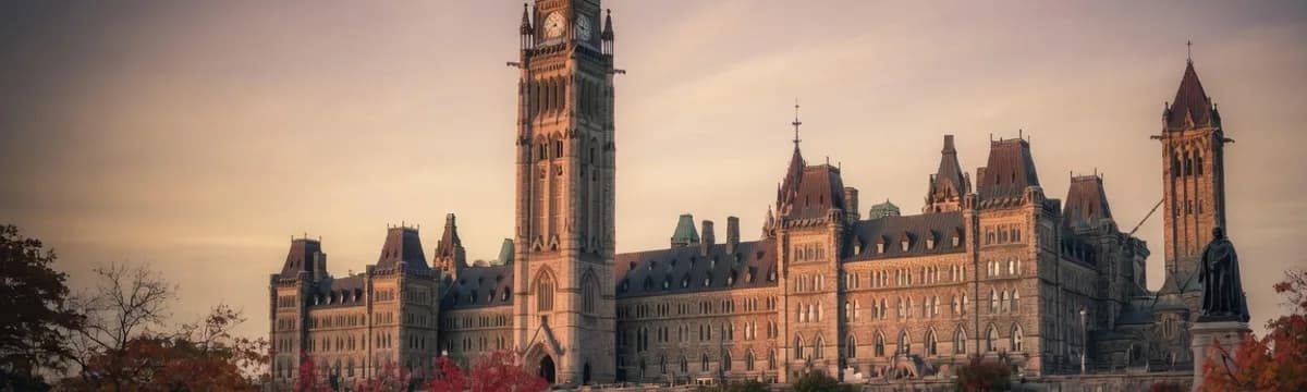 Parliament Hill and the Peace Tower in Ottawa